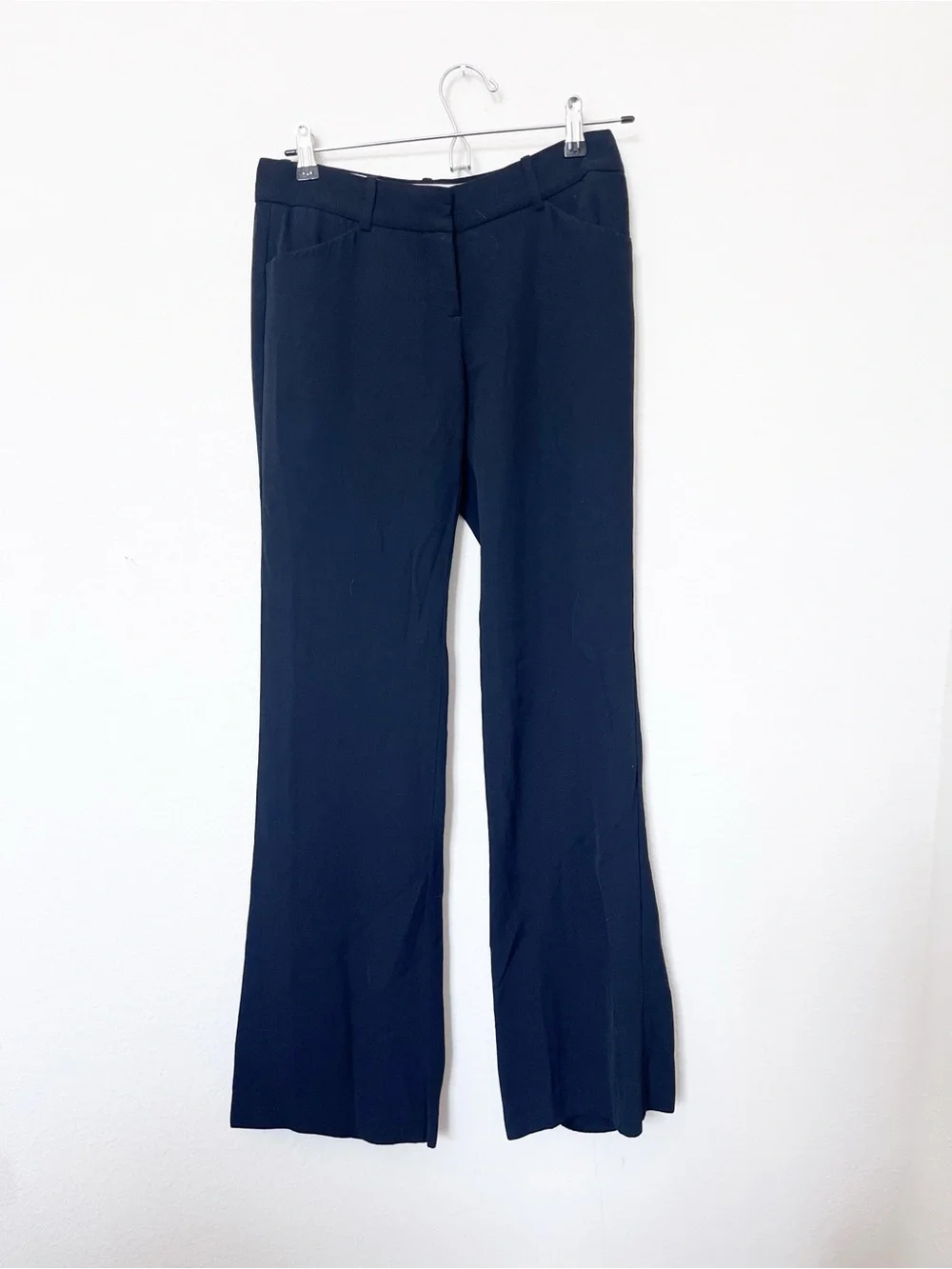 Theory Max C Hydric Stretch Wool Flare Dress Pants
